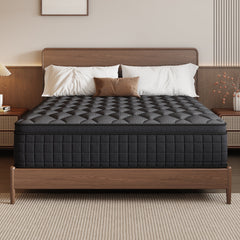 gunugu 10 inch Queen Hybrid Mattress in a Box, Cooling Gel Memory Foam Mattress with Individually Wrapped Pocket Coils, Medium Firm