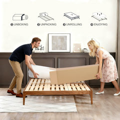 gunugu 10 inch Queen Hybrid Mattress in a Box, Cooling Gel Memory Foam Mattress with Individually Wrapped Pocket Coils, Medium Firm