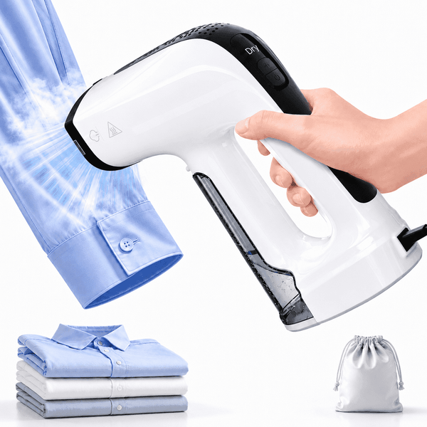 Hicloud Vacuum Steamer, Handheld Travel Garment Steamer for Clothes, 2500Pa Suction for Clothes Grips, Steaming & Ironing 2 In 1, 3 Modes